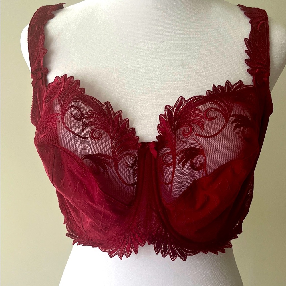 EMPREINTE Elegant Maroon Lace Bra 38G